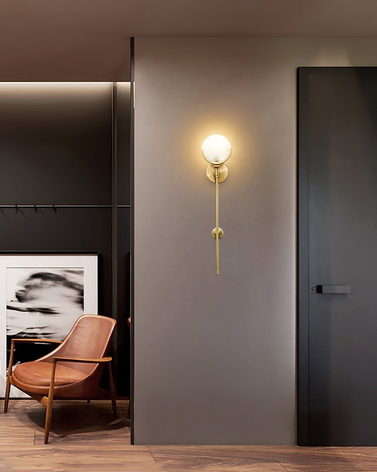 Ljomuvyo Moderne Minimaliste Laiton Albâtre Applique Murale