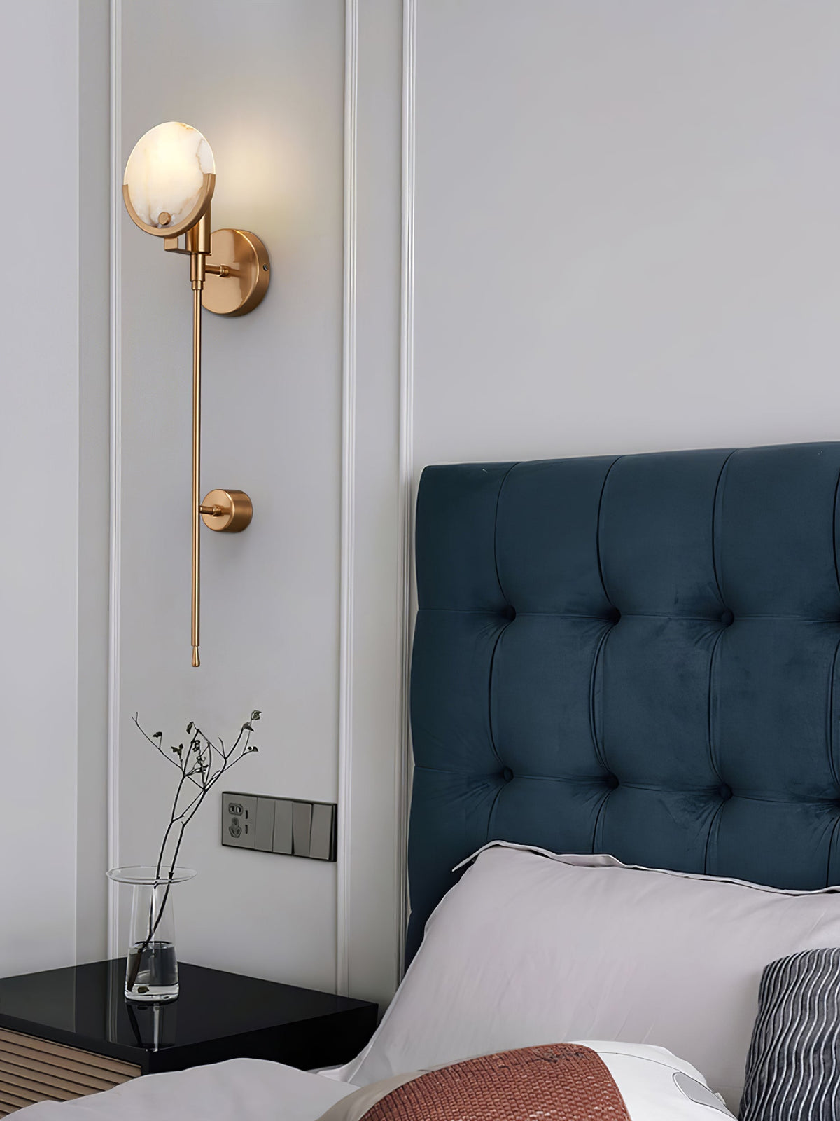 Ljomuvyo Moderne Minimaliste Laiton Albâtre Applique Murale