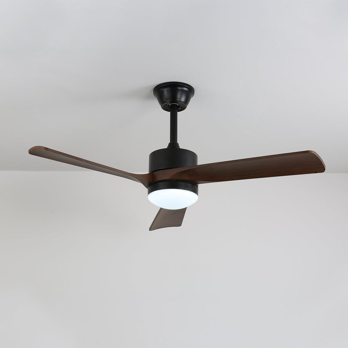 Ventilateur de plafond moderne en bois avec lumière Evraeis