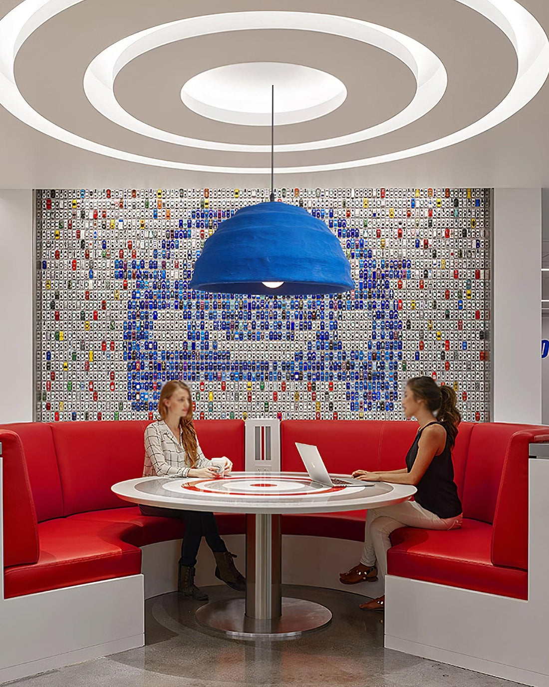 Lemon Suspension Avec Abat-jour en Polystyrène Bleu Style Urbain Industriel