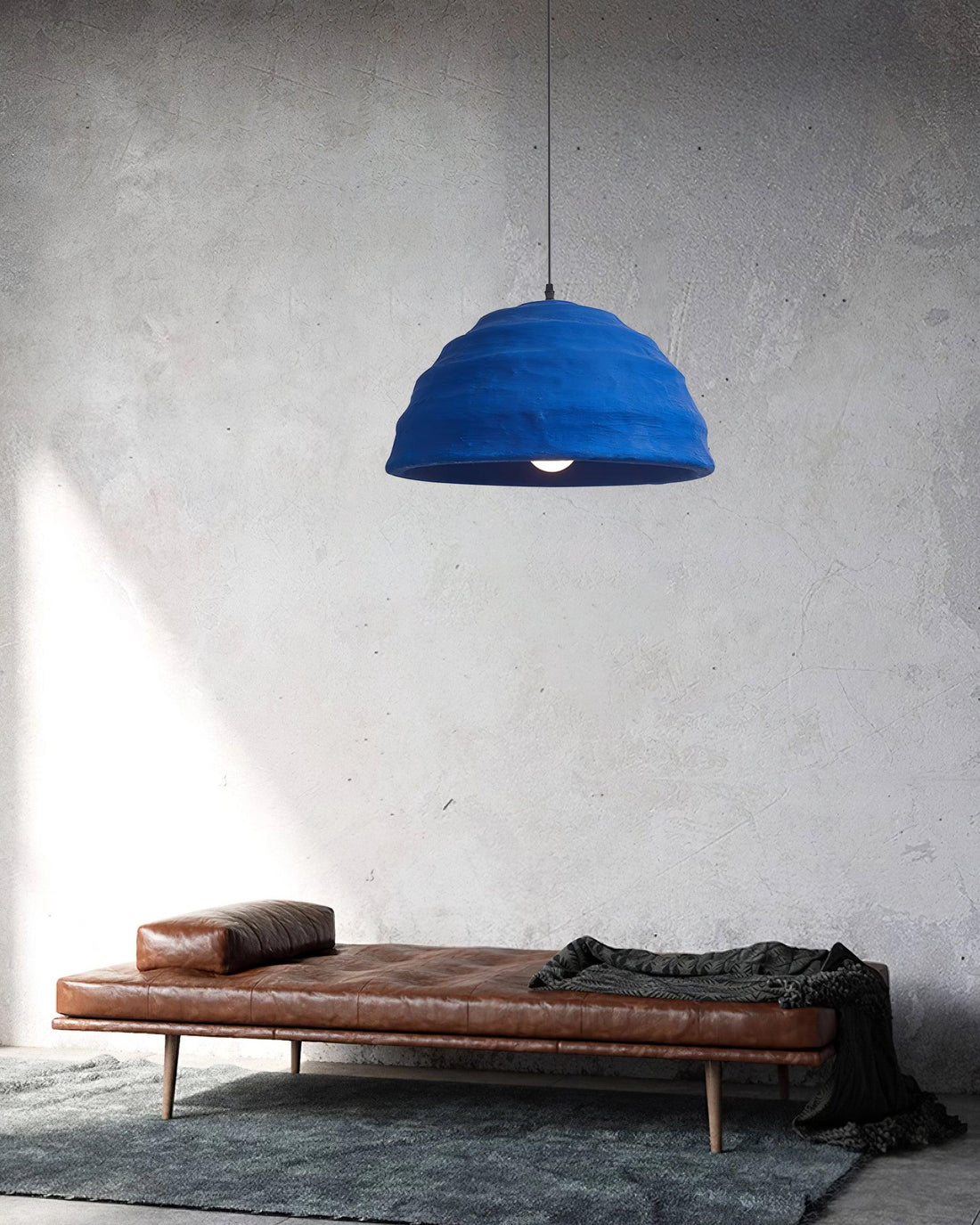 Lemon Suspension Avec Abat-jour en Polystyrène Bleu Style Urbain Industriel