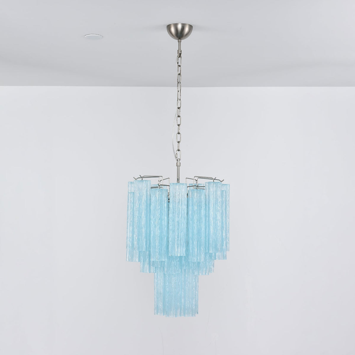 Aurora Lustre Azzura En Verre De Murano Tubes Style Côtier