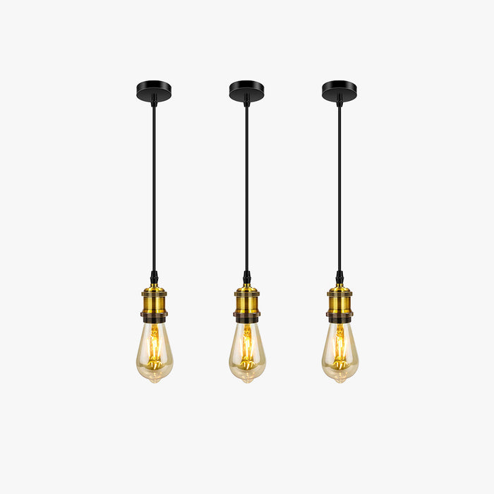Silva Rétro LED Suspension Noir/Or Métal Verre Chambre À Coucher