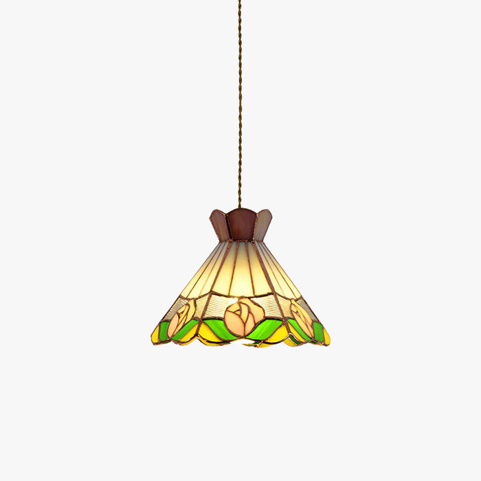 Tiffany Design LED Fleur De Cône Suspension Blanc Bar/Chambre À Coucher