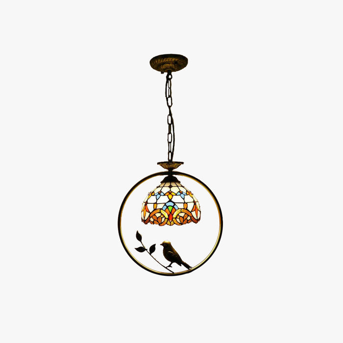 Tiffany Cottage Suspension Métal Verre Chambre À Coucher