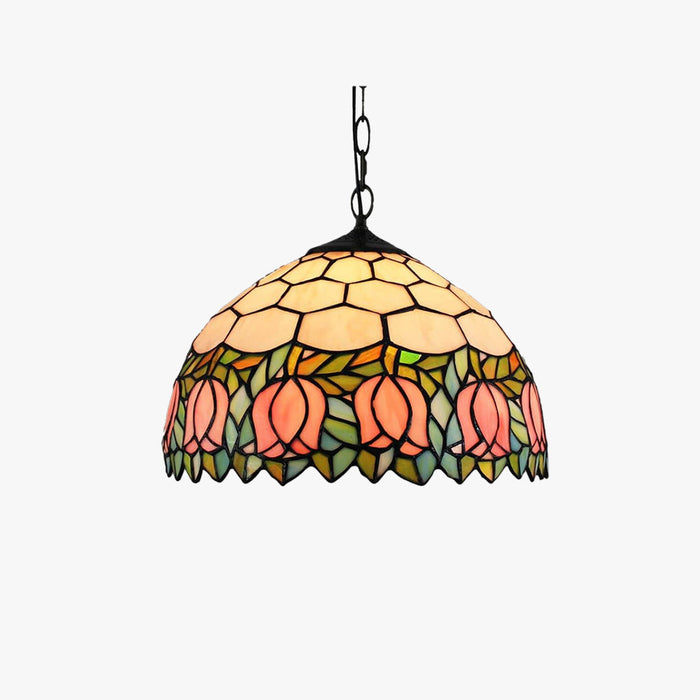 Tiffany Vintage Luxe Suspension Verre Métal Bar/Salon
