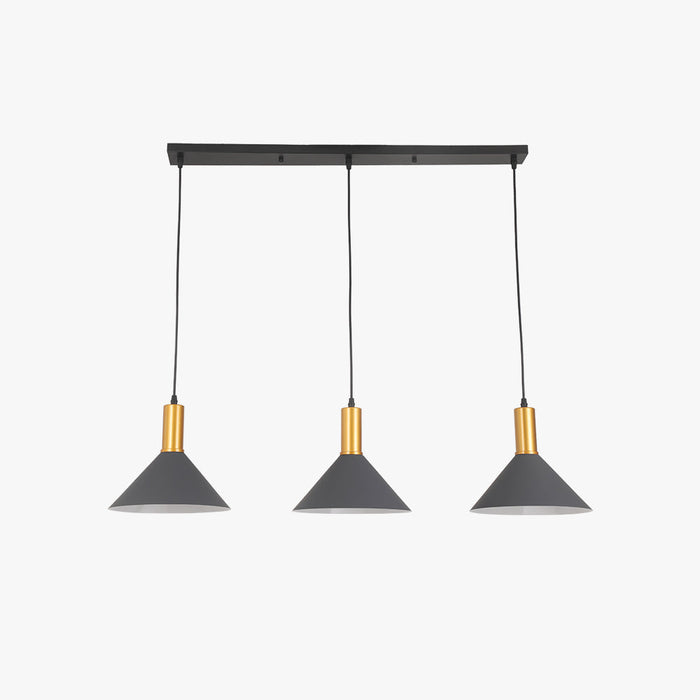 Arisha Suspension Luminaire 3 Lampes Design Italien Métal Verre Vert Grisâtre Salon/Salle à Manger