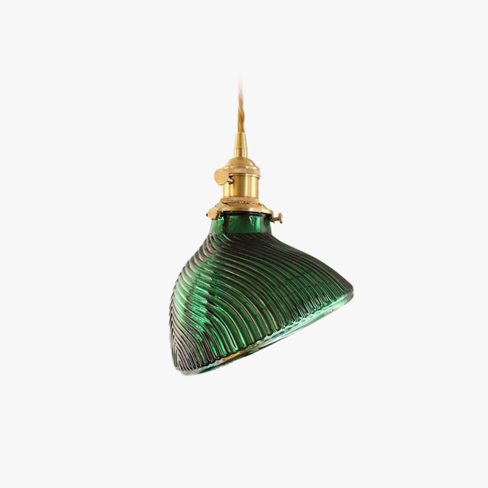 Valentina Suspension Cylindre/Géométrie Vintage, Métal/Verre, Vert, Salle à Manger