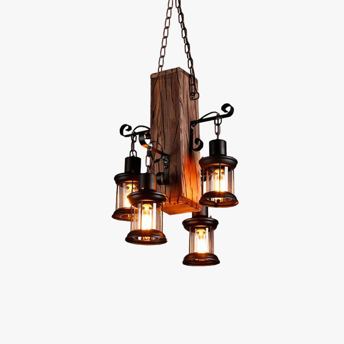 Epoch Vintage LED Lustre Noir Métal/Verre Salon Chambre à coucher
