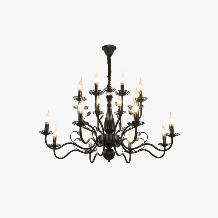 Kristy Vintage LED Lustre Noir/Doré Métal/Cristal Salon Chambre à coucher