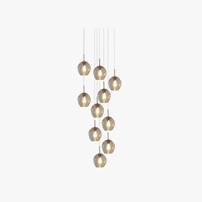Valentina Moderne LED Lustre Doré Métal Verre Salon Chambre à coucher