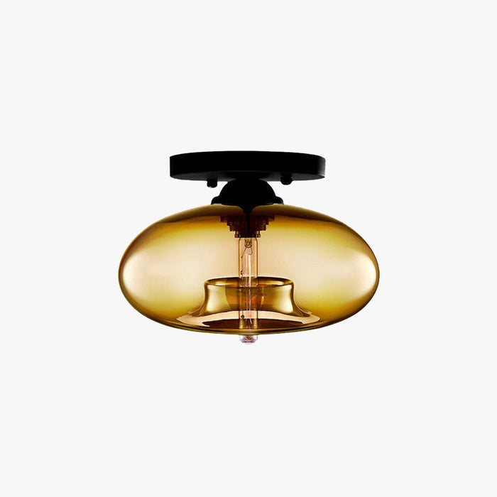 Arisha Oval Industriel LED Plafonnier Rouge/Marron/Ambre/Bleu Métal/Verre Salon
