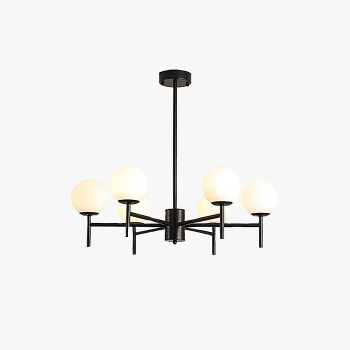Valentina Bulle Moderne LED Lustre Noir/Doré Métal/Verre Chambre à Coucher