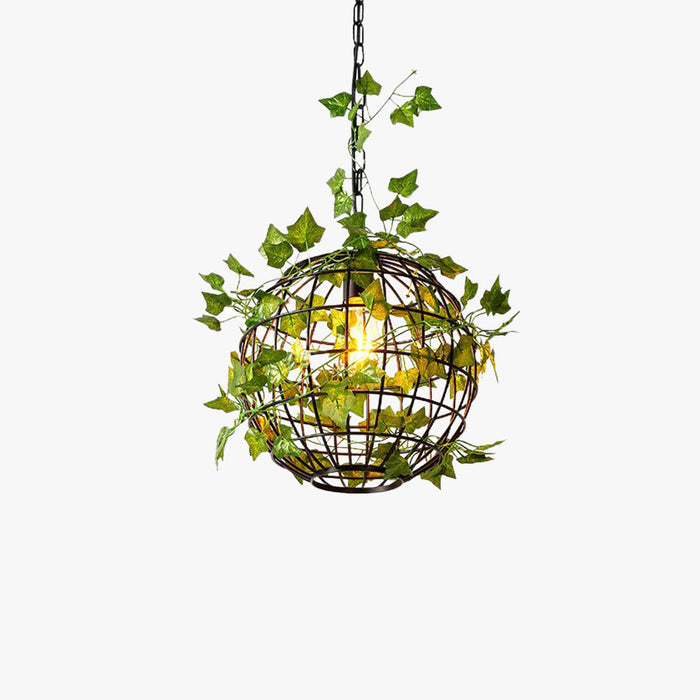 Umari Globe Art Deco LED Suspension Vert Métal Salle à Manger