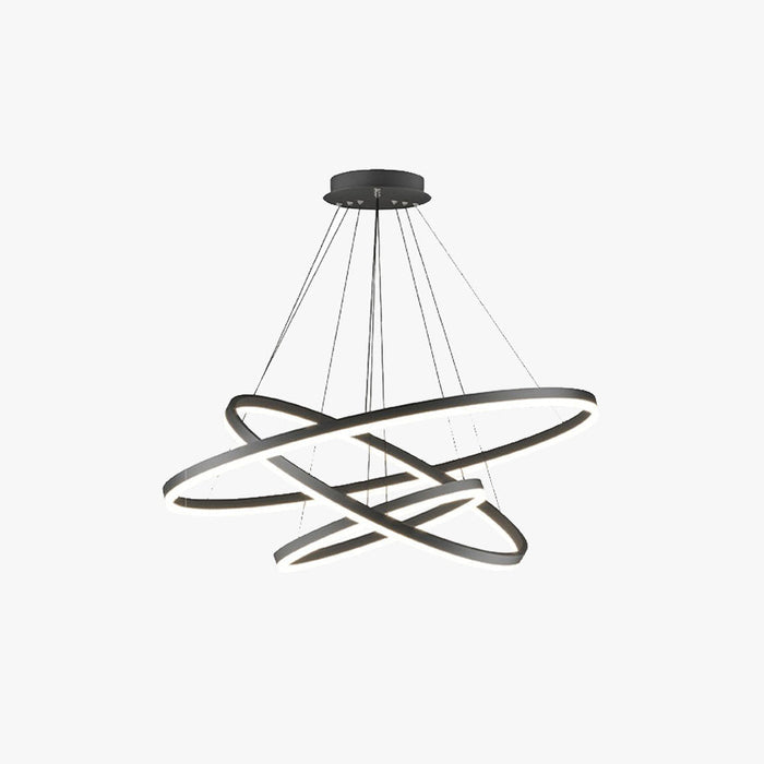 Arisha Suspension Anneau Moderne, Métal/Acrylique, Noir/Blanc, Salon