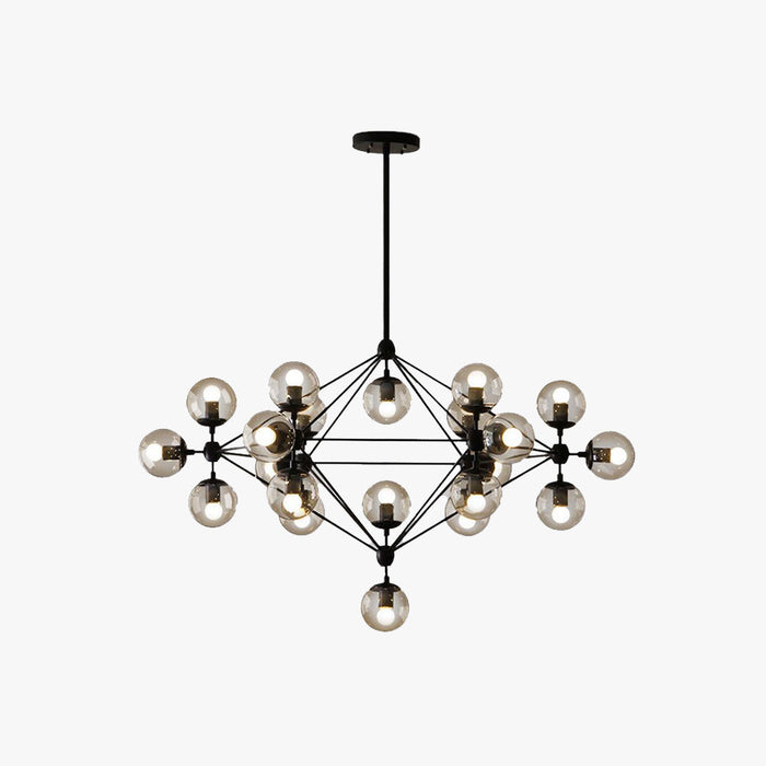 Valentina Lustre Industriel, Metal/Verre, Noir, Chambre