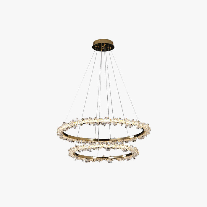 Kristy Lustre Cercle Luxueux, Metal/Cristal, Or, Salon