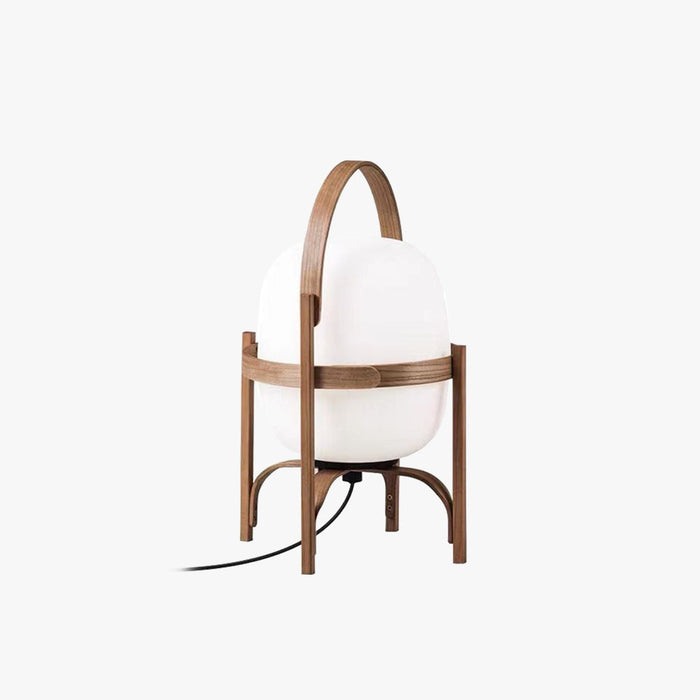 Muto Lampadaire Lanterne Moderne, Bois/Verre, Blanc/Bois, Salon