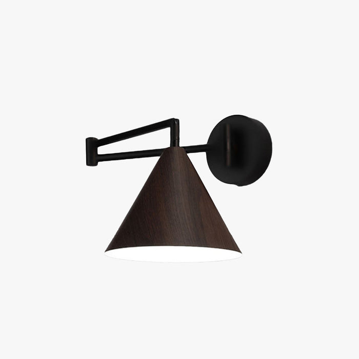 Muto Applique Murale Ajustable Conique, Métal, Marron/Bois, Chambre