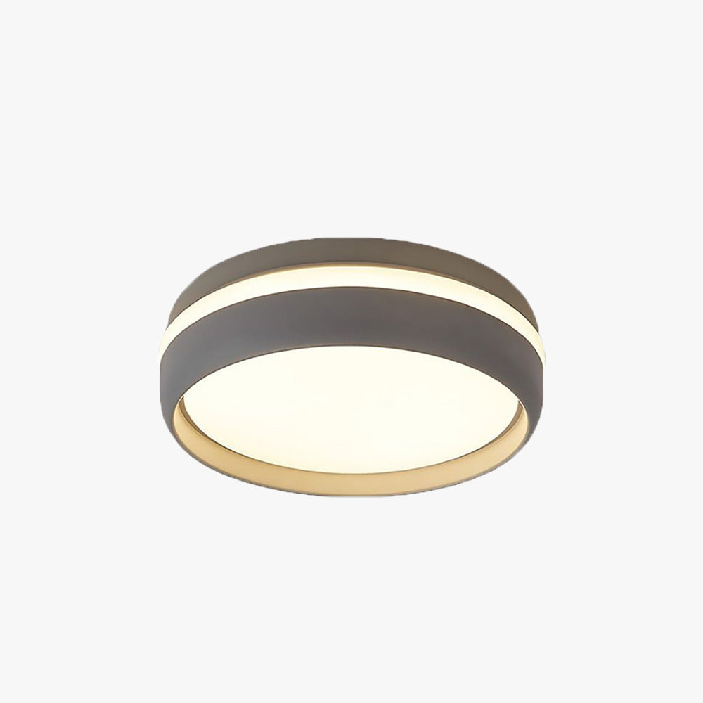Arisha Plafonnier Rond Moderne, Métal, Noir/Gris, Salon