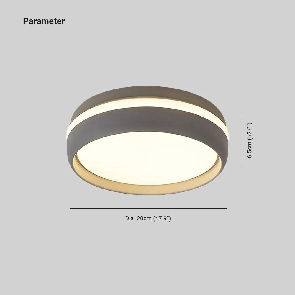 Arisha Plafonnier Rond Moderne, Métal, Noir/Gris, Salon