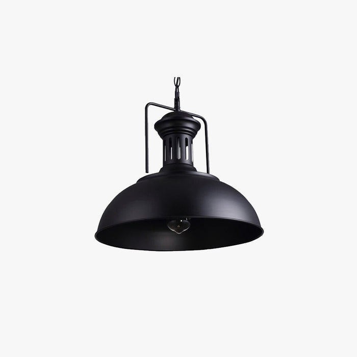 Silva Suspension Dôme Industrielle, Métal, Noir/Noir Blanc/Rouille, Salon