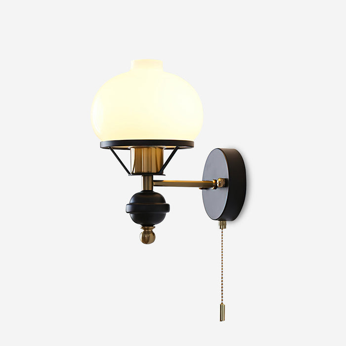 Aurum Applique Murale Noire Avec Interrupteur À Chaînette