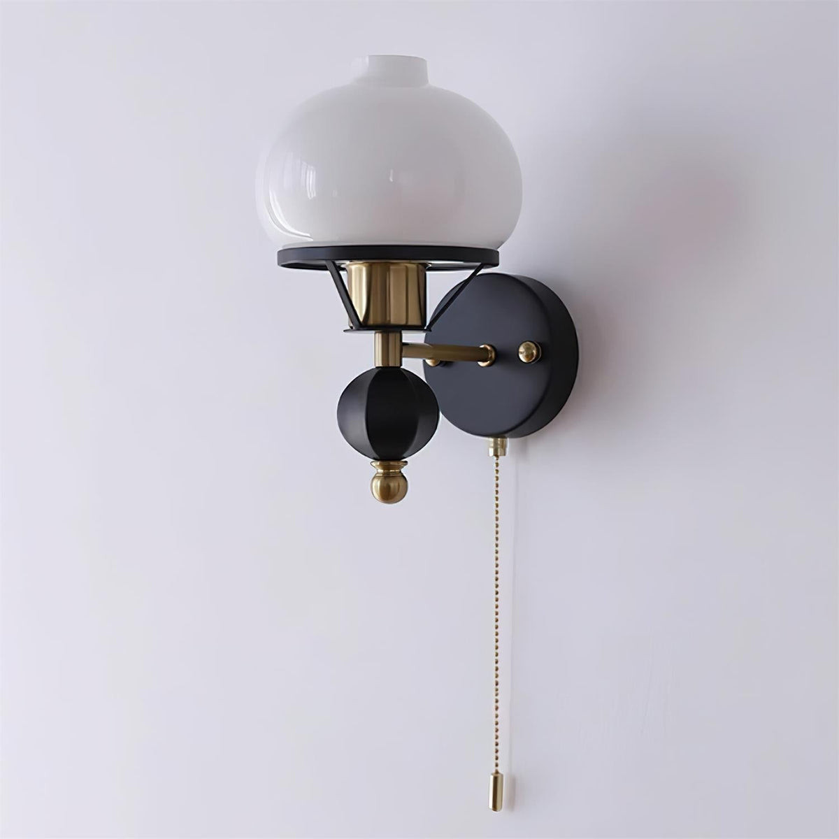 Aurum Applique Murale Noire Avec Interrupteur À Chaînette