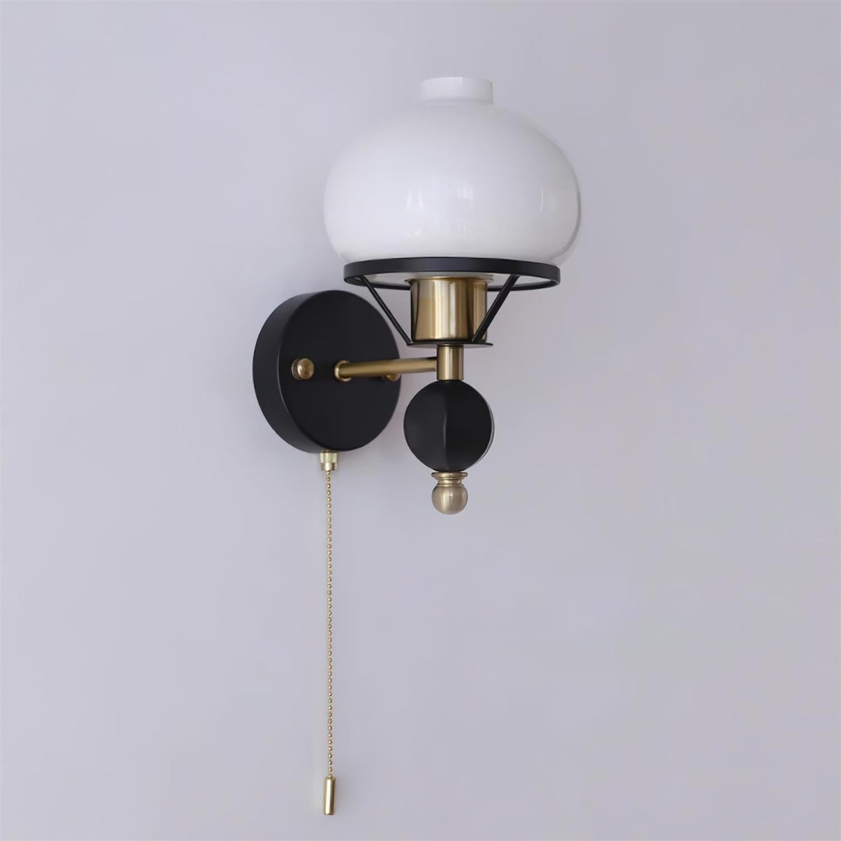Aurum Applique Murale Noire Avec Interrupteur À Chaînette