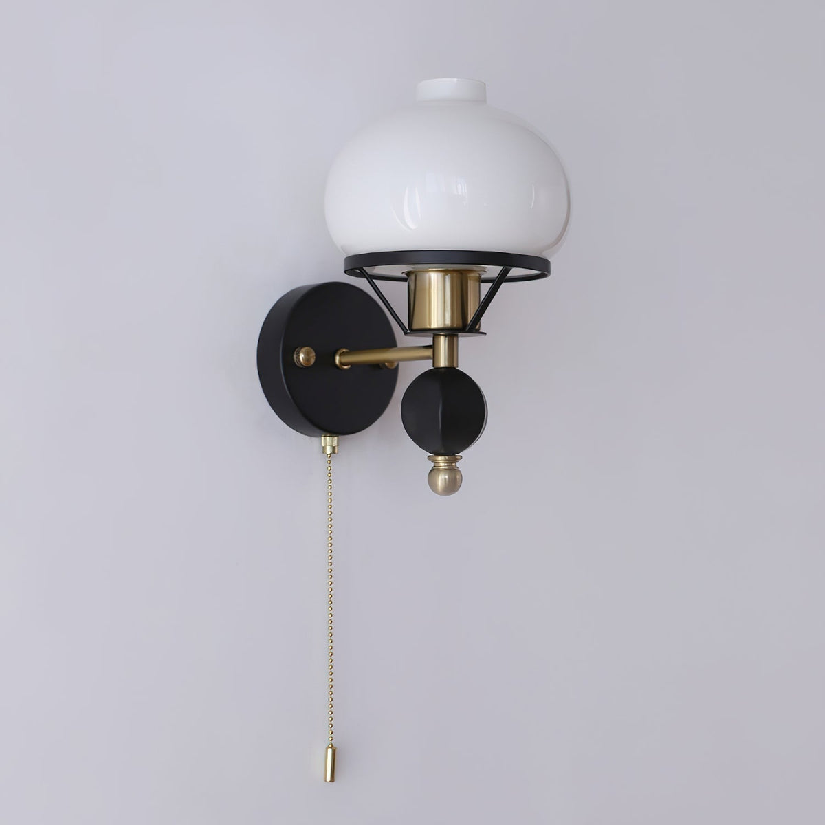 Aurum Applique Murale Noire Avec Interrupteur À Chaînette