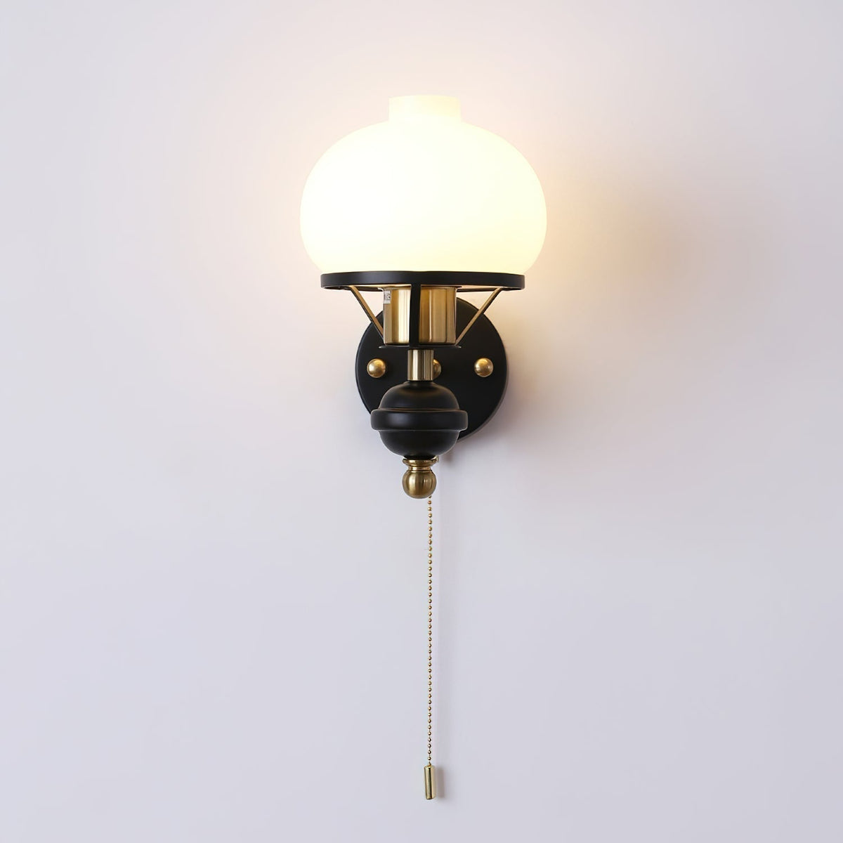 Aurum Applique Murale Noire Avec Interrupteur À Chaînette