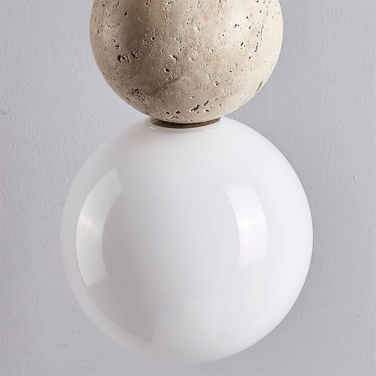 Juvio Lampe Suspension Boule en Travertin