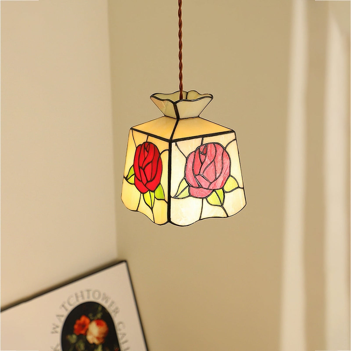 Roselit Suspension Teinté Verre Florale Organique