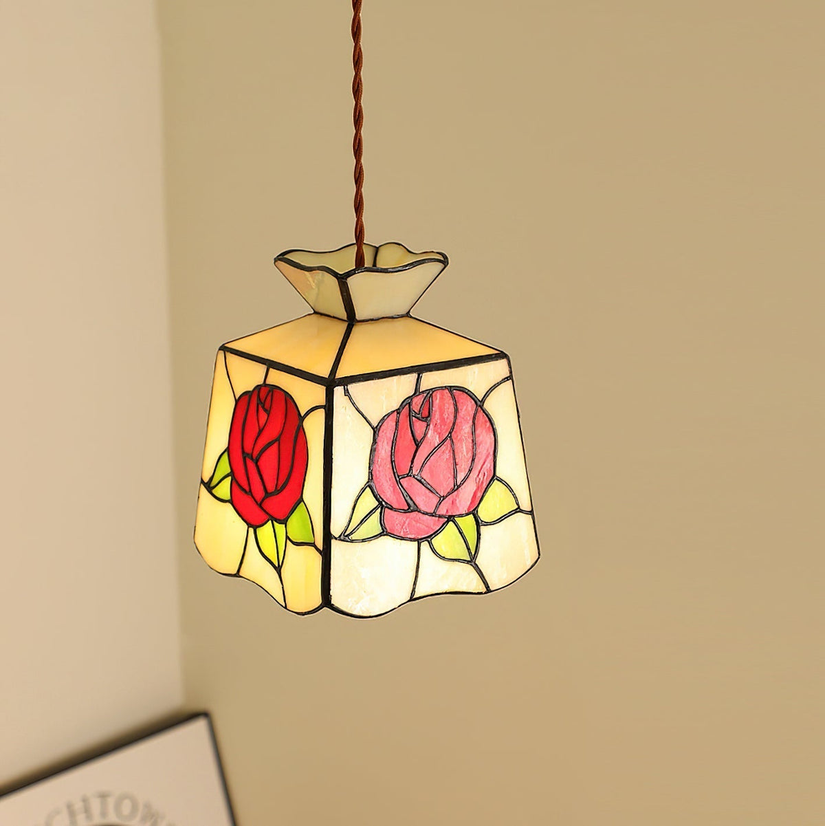 Roselit Suspension Teinté Verre Florale Organique