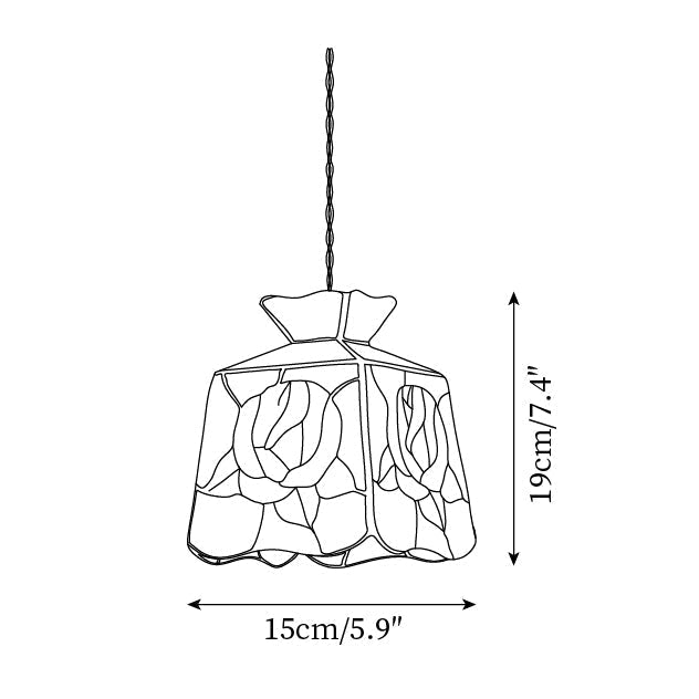 Roselit Suspension Teinté Verre Florale Organique