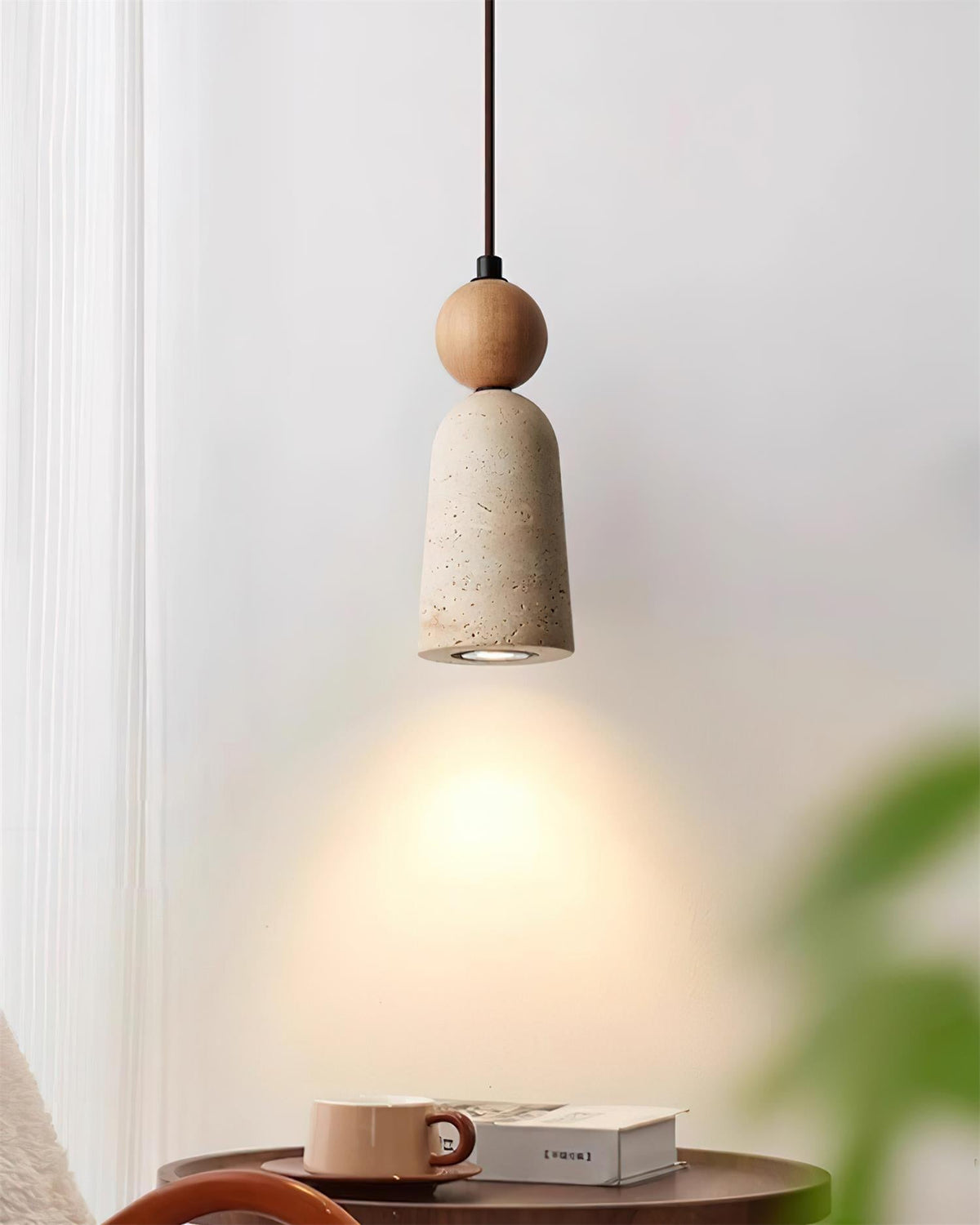 Bellaro Suspension Travertin et Bois