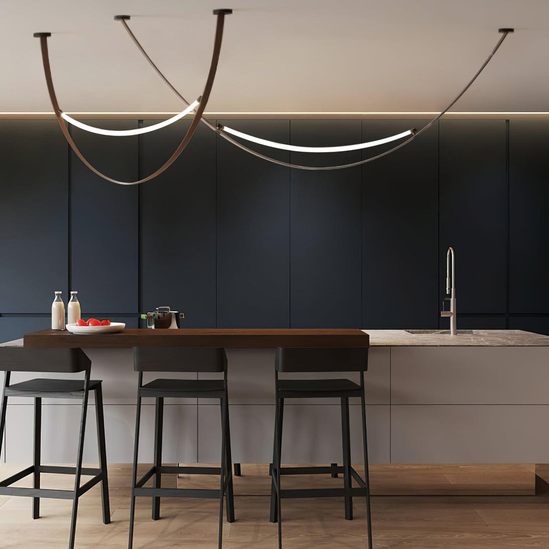 Belt Lampe à Suspension en Cuir et Silicone Minimaliste