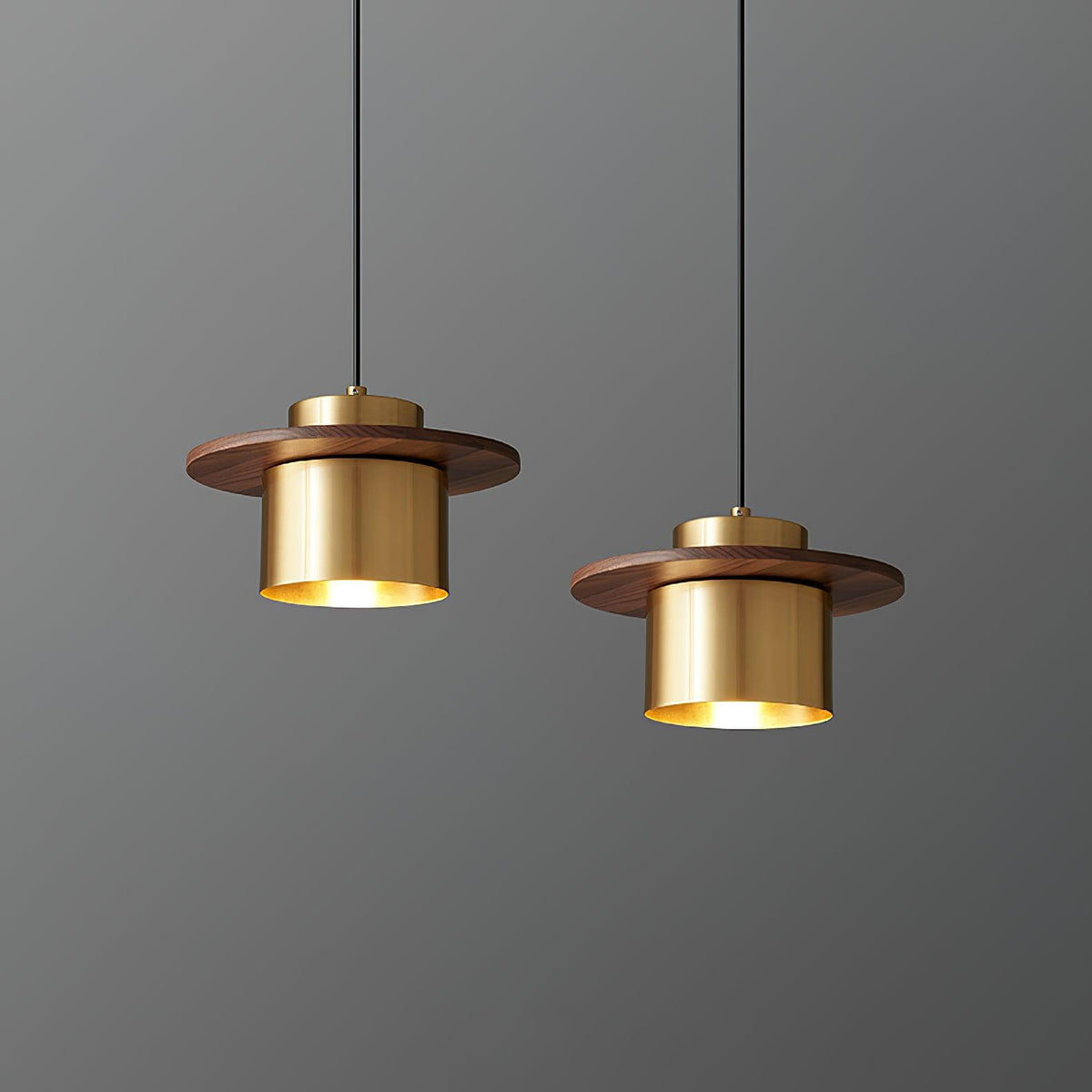 Aurora Lustre Suspendu Industriel En Laiton