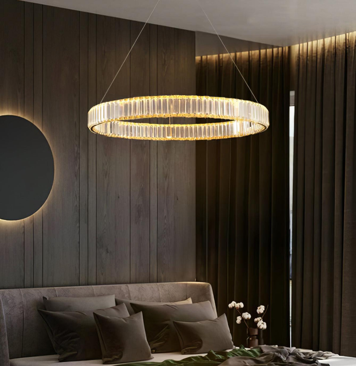 Lustra Lustre Anneau en Cristal Doré