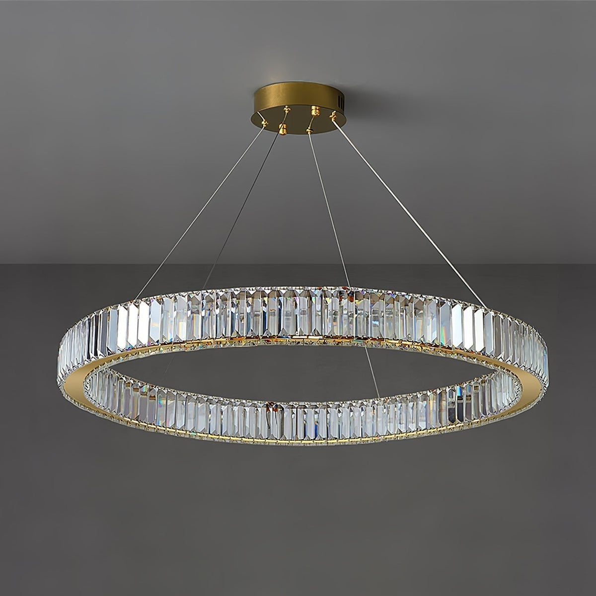 Lustra Lustre Anneau en Cristal Doré