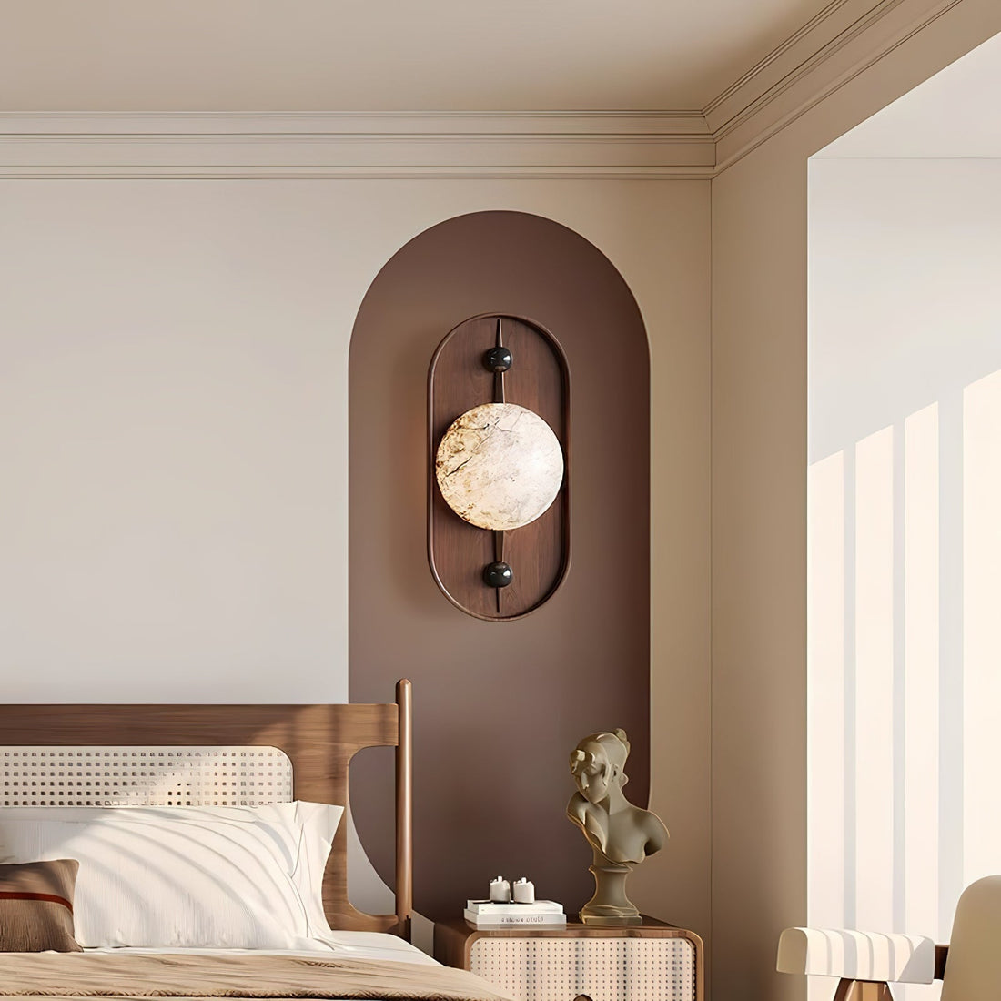 Ildvuvyh Moderne Minimaliste Métal Albâtre Applique Murale