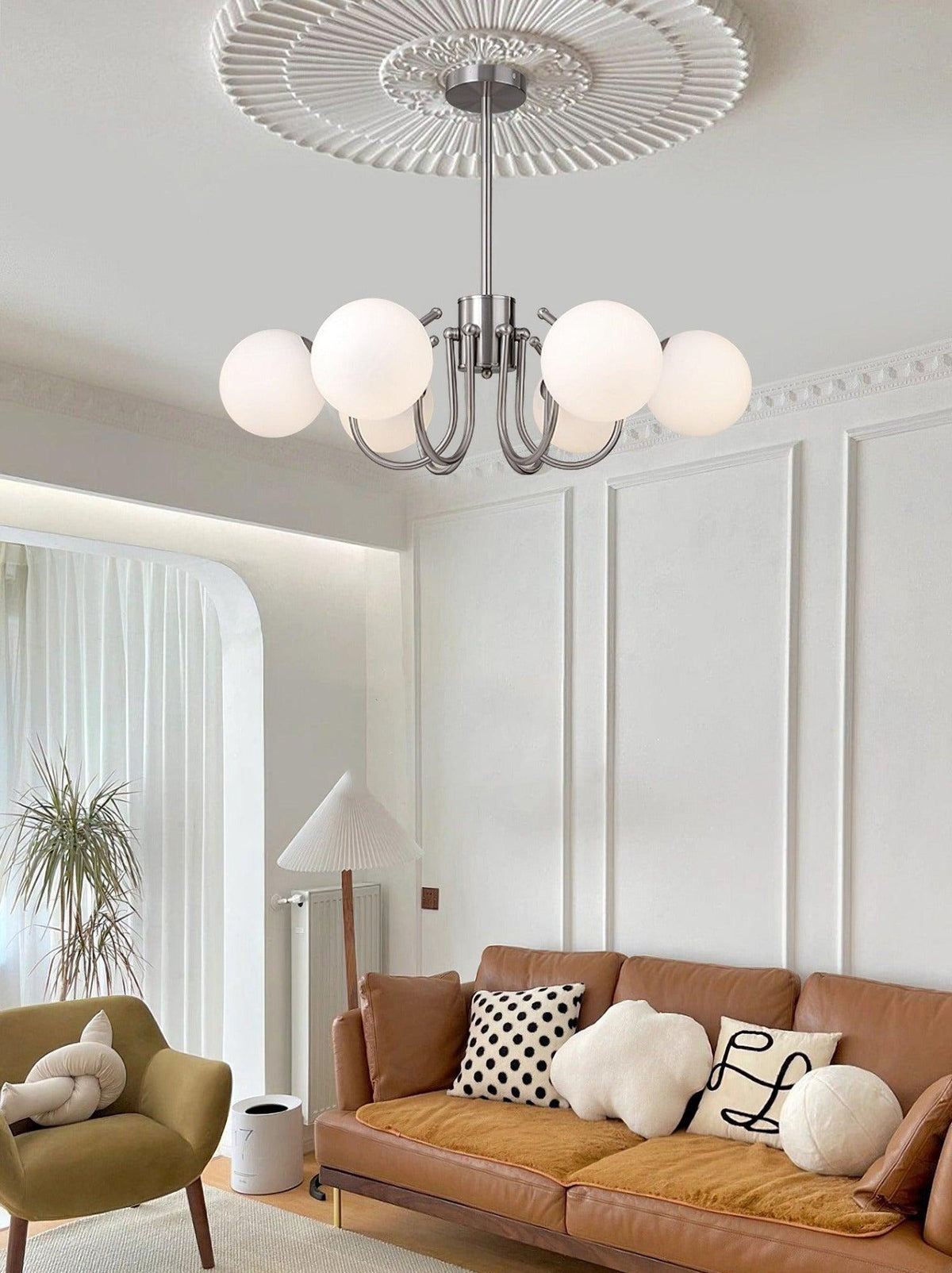 Aurora Lustre Globe en Chrome Moderne