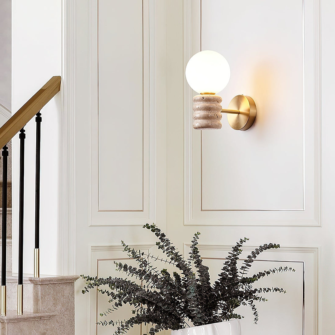 Ljomuvyh Moderne Minimaliste Travertin Verre Applique Murale