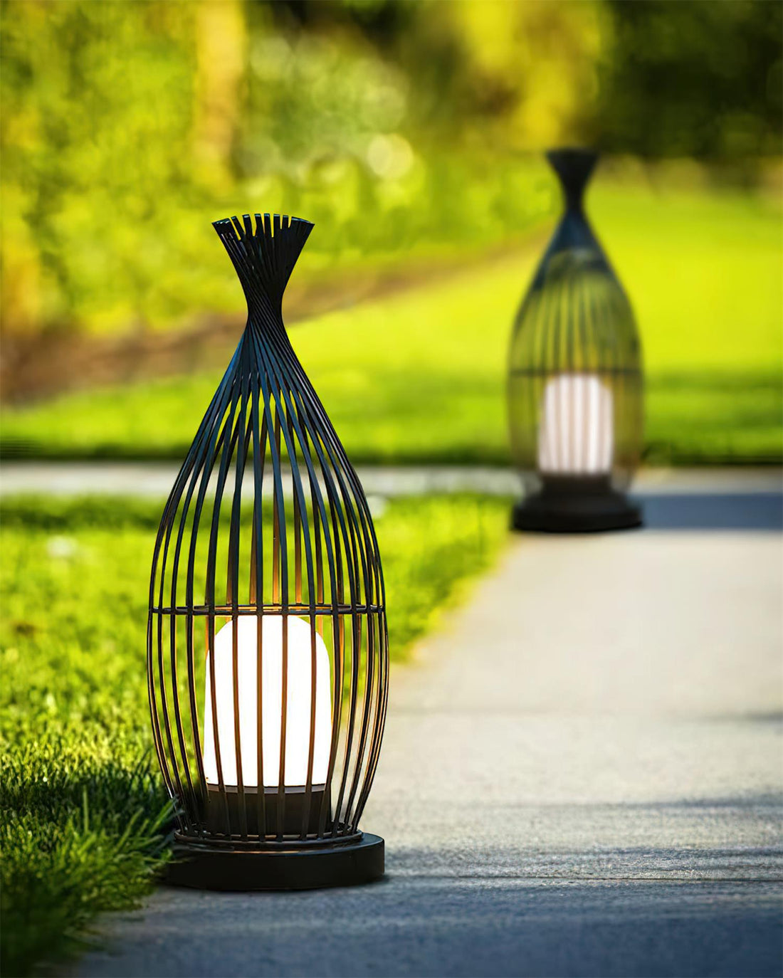 Birdcage Lampe de Poteau Extérieure Cage Industrielle