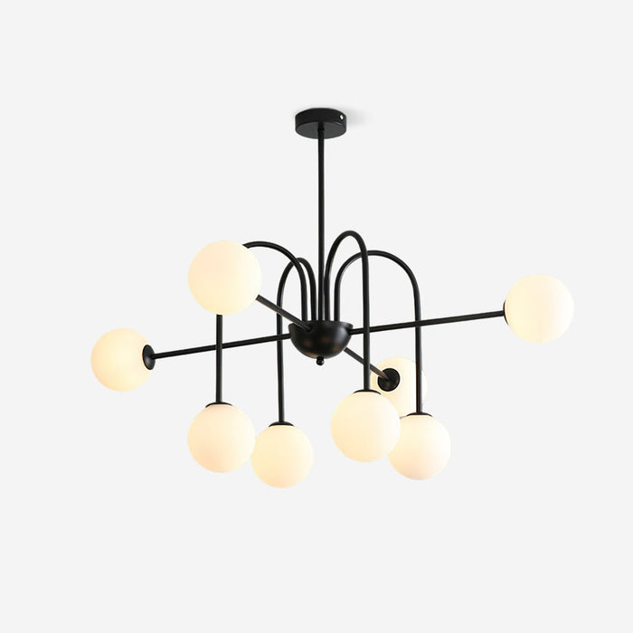 Virelli Lustre Arches Noires Globes en Verre Minimaliste