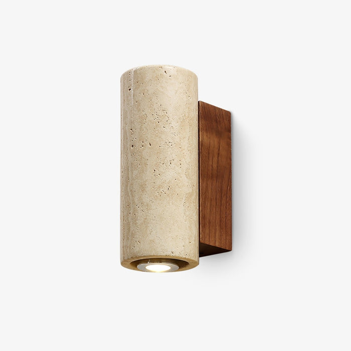 Celore Cylindre-Bois Travertin Luminaire Mural