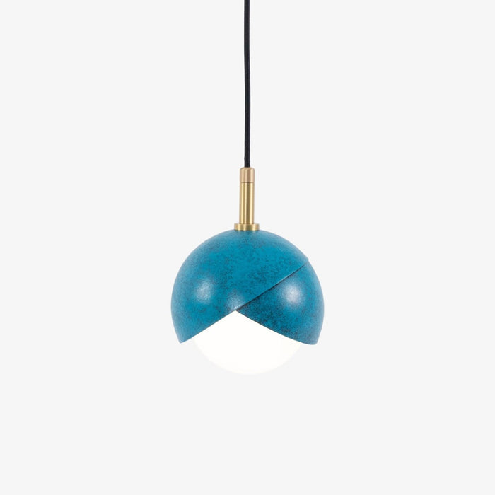 Solara Lampe Suspendue en Laiton Globe Opale Emboîté Moderne