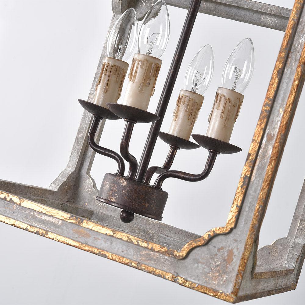 Lustra Lustre Cube Rustique Cadre Vintage