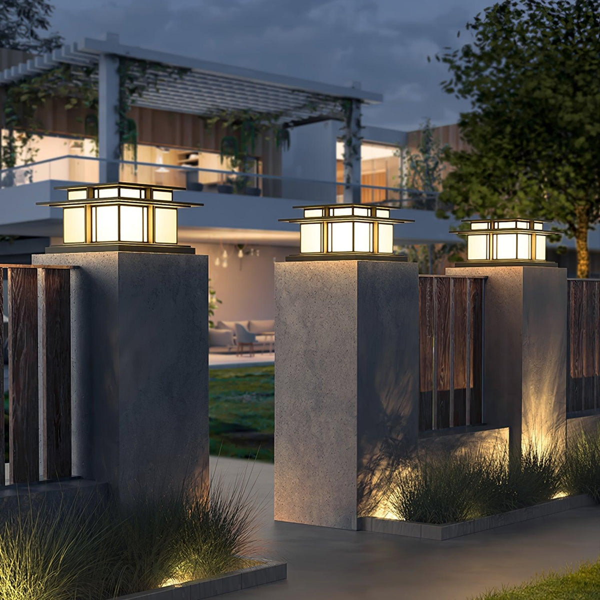 Milo Luminaire Extérieur sur Pilier Solaire / Câblé