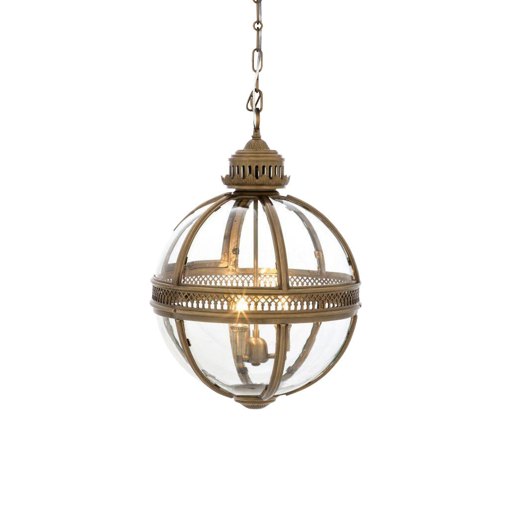 Svelte Ancien Industriel Métal Verre Suspension